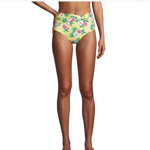 Lands' End Floral Twist Front Retro High Waisted Bikini Bottom Size 16